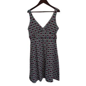 PATAGONIA Women’s Margot A Line Comfort Dress, Burgundy Teal Geo- Small